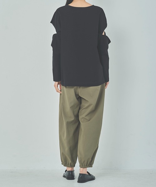 OUTERSUNSET（アウターサンセット）の「twill tuck pants（その他パンツ・レディース・ブラック/カーキ・FREE）」の21枚目の写真