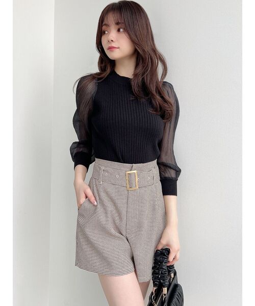 RESEXXY(リゼクシー)の「スリーブシアーパフニットトップス(ニット/セーター・レディース・ホワイト/ブラック/ミント・FREE)」の12枚目の写真