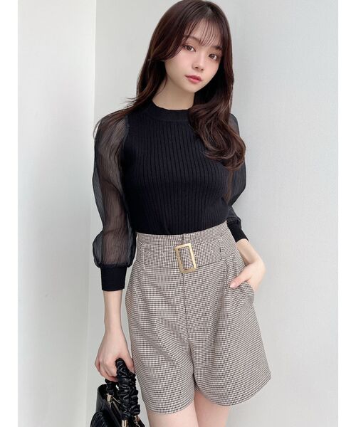 RESEXXY(リゼクシー)の「スリーブシアーパフニットトップス(ニット/セーター・レディース・ホワイト/ブラック/ミント・FREE)」の14枚目の写真