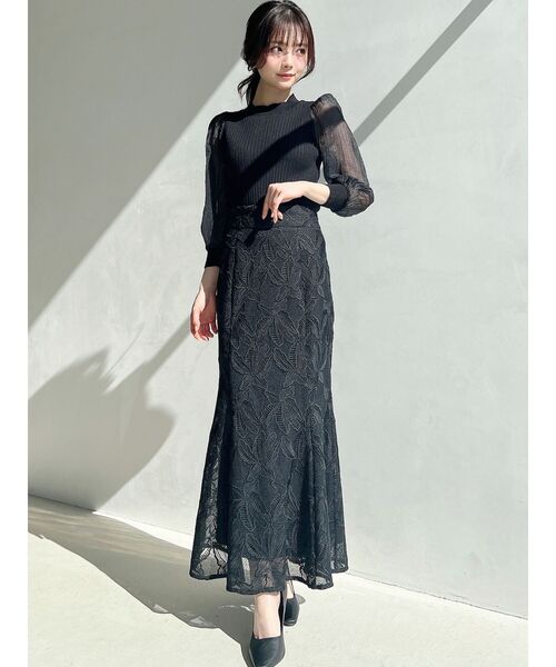 RESEXXY(リゼクシー)の「スリーブシアーパフニットトップス(ニット/セーター・レディース・ホワイト/ブラック/ミント・FREE)」の18枚目の写真