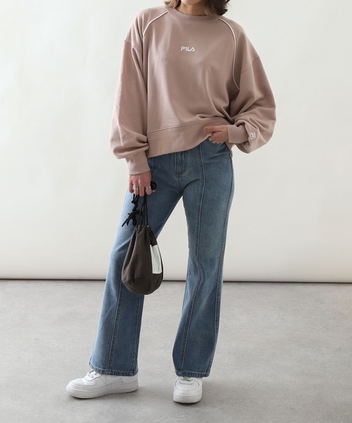 FILA(フィラ)の「【FILA】 ワンポイント ロゴ 刺繍 オーバーサイズ 裏毛 スウェット トレーナー(スウェット・レディース・アイボリー/ピンクベージュ/スミクロ・MEDIUM/LARGE)」の19枚目の写真