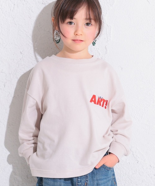 Ocean&Ground（オーシャン&グラウンド）の「プレイフルロゴロンT(80～140cm)（Tシャツ/カットソー・キッズ・イエロー/サンドベージュ/エメラルド/ブラック・110/130/80/100/120/140/95/90）」の3枚目の写真