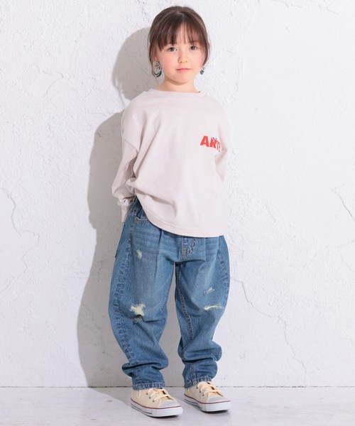 Ocean&Ground（オーシャン&グラウンド）の「プレイフルロゴロンT(80～140cm)（Tシャツ/カットソー・キッズ・イエロー/サンドベージュ/エメラルド/ブラック・110/130/80/100/120/140/95/90）」の5枚目の写真