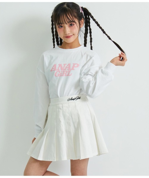 ANAP GiRL（アナップガール）の「ロゴ刺繍プリーツスカート