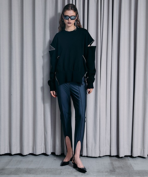 PRANK PROJECT（プランクプロジェクト）の「ジャージートレンカ/Jersey Stirrup Pants（その他パンツ・レディース・チャコールグレー/パープル・FREE）」の4枚目の写真