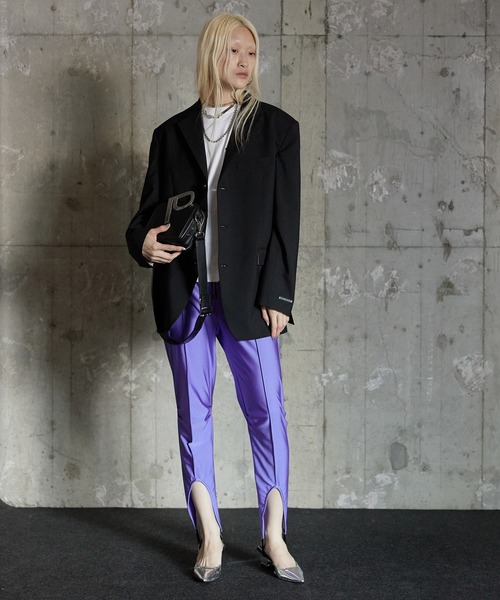 PRANK PROJECT（プランクプロジェクト）の「ジャージートレンカ/Jersey Stirrup Pants（その他パンツ・レディース・チャコールグレー/パープル・FREE）」の3枚目の写真