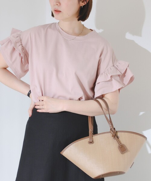 B:MING by BEAMS（ビーミングバイビームス）の「B:MING by BEAMS / 袖 フリル プルオーバー（Tシャツ/カットソー・レディース・アイボリー系/ミント/ピンク系その他/ブラック/グリーン系その他/オレンジ系その他・FREE）」の6枚目の写真