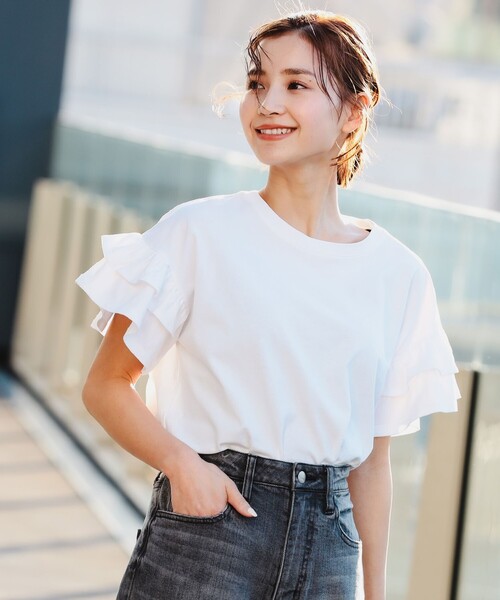 B:MING by BEAMS（ビーミングバイビームス）の「B:MING by BEAMS / 袖 フリル プルオーバー（Tシャツ/カットソー・レディース・アイボリー系/ミント/ピンク系その他/ブラック/グリーン系その他/オレンジ系その他・FREE）」の19枚目の写真