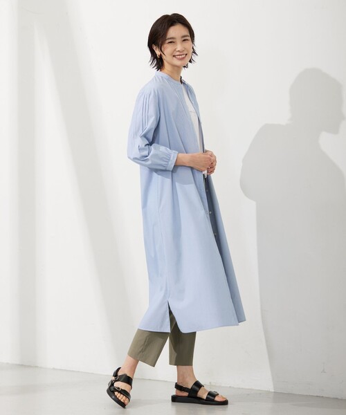 J.PRESS(ジェイプレス)の「【WEB限定カラーあり・洗える・接触冷感・UVカット・イージーケア】 エステネージュストライプ ワンピース(ワンピース・レディース・サックスブルー系1/ブルー系1/ネイビー系1/ライトグレー系1・T15/T13)」の9枚目の写真