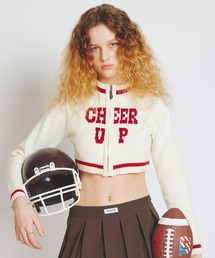 A'GAM/9×.kom『CRANK/クランク』LETTERING CROP KNIT ZIP-UP/クロップニット ジップアップ