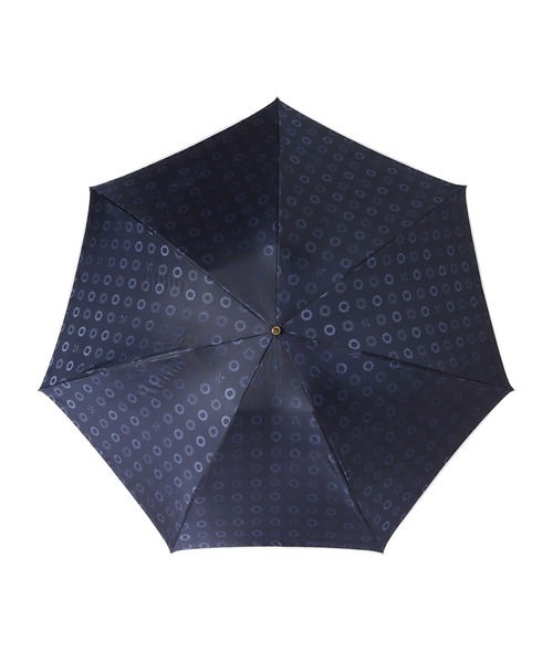 【LANVIN en Bleu】長傘 ジャガードボーダー ジャンプ 耐風傘】雨傘 長傘 ジャンプ式 ジャガード ボーダー ロゴ ハート