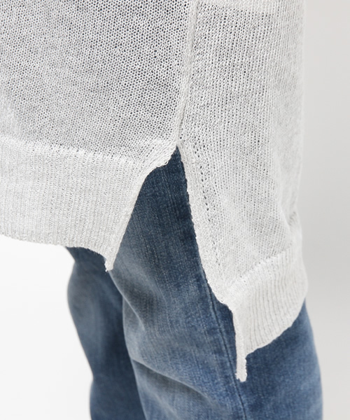 mystic（ミスティック）の「長袖V/Nロングカーディガン（カーディガン/ボレロ・レディース・ベージュ/ホワイト/グレー・ﾌﾘ-）」の11枚目の写真