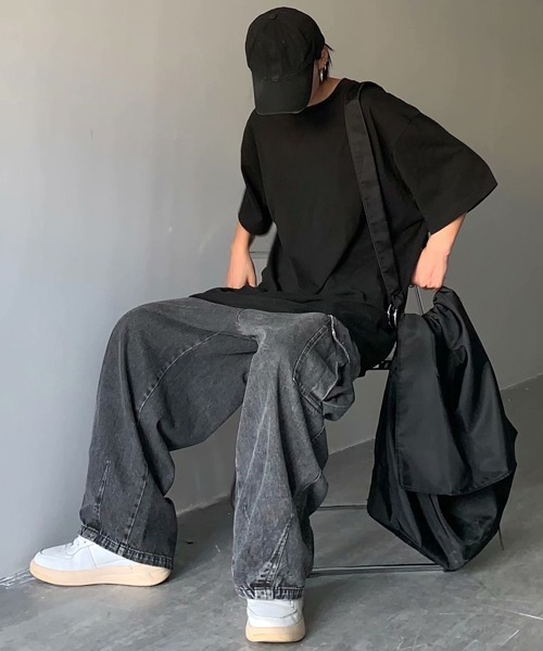 NOWLE(ノウル)の「【NOWLE】ルーズ デニム カーゴパンツ(カーゴパンツ・メンズ・ブラック/インディゴブルー・MEDIUM/LARGE/X-LARGE)」の9枚目の写真