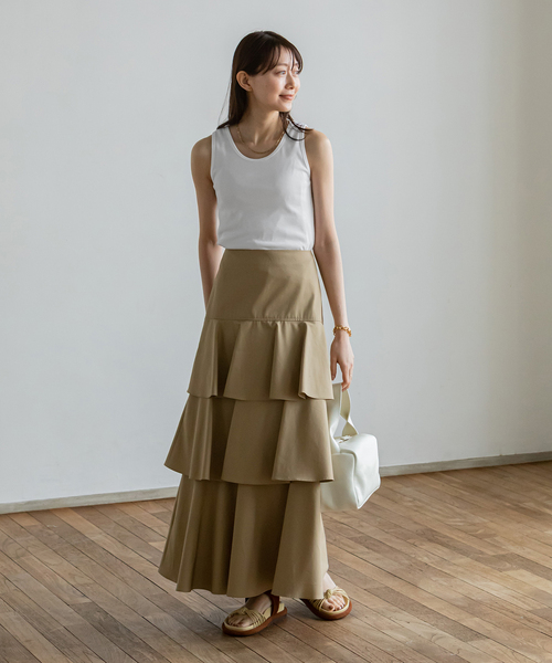 Noble(ノーブル)の「2WAYスリークリブタンク(タンクトップ・レディース・ホワイト/チャコールグレー/ベージュ・FREE)」の8枚目の写真