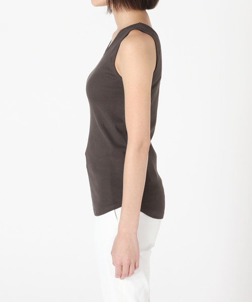 Noble(ノーブル)の「2WAYスリークリブタンク(タンクトップ・レディース・ホワイト/チャコールグレー/ベージュ・FREE)」の14枚目の写真