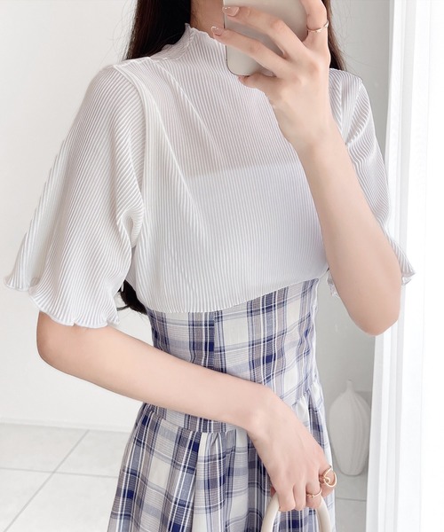 セール】【mily bilet】大人の愛されリボン。プリーツドッキング