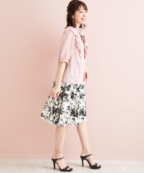 marun（マルン）の「＜大きいサイズ＞ ボータイリボンブラウス marun（シャツ/ブラウス・レディース・ネイビー/ピンク・L/LL/3L/4L/5L）」の19枚目の写真