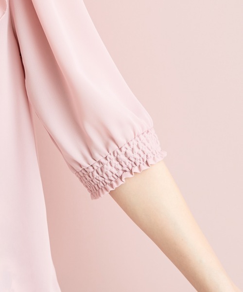 marun（マルン）の「＜大きいサイズ＞ ボータイリボンブラウス marun（シャツ/ブラウス・レディース・ネイビー/ピンク・L/LL/3L/4L/5L）」の13枚目の写真