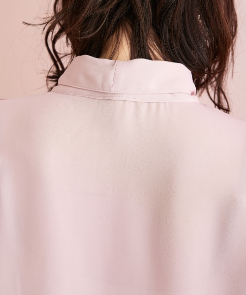 marun（マルン）の「＜大きいサイズ＞ ボータイリボンブラウス marun（シャツ/ブラウス・レディース・ネイビー/ピンク・L/LL/3L/4L/5L）」の16枚目の写真