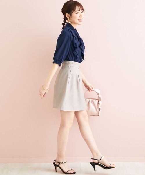 marun（マルン）の「＜大きいサイズ＞ ボータイリボンブラウス marun（シャツ/ブラウス・レディース・ネイビー/ピンク・L/LL/3L/4L/5L）」の9枚目の写真