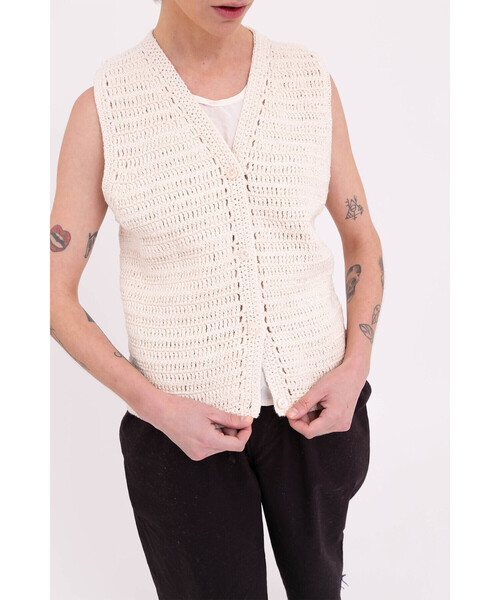 Bshop（ビショップ）の「NITTO | ハンドニットベスト WOMEN（ベスト・レディース・オフホワイト・S/M）」の13枚目の写真