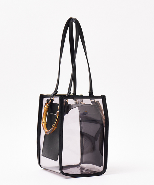 LOWELL things（ロウェル　シングス）の「Lucent/クリアバーチカル2WAYBAG（トートバッグ・レディース・ブラック/ホワイト/ブラウン・フリー）」の9枚目の写真