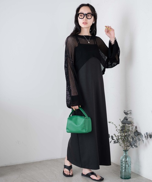 WEGO（ウィゴー）の「WEGO/ショートメッシュニットプルオーバー（ニット/セーター・レディース・ブラック/ブラック系その他5/ブラウン・FREE）」の6枚目の写真