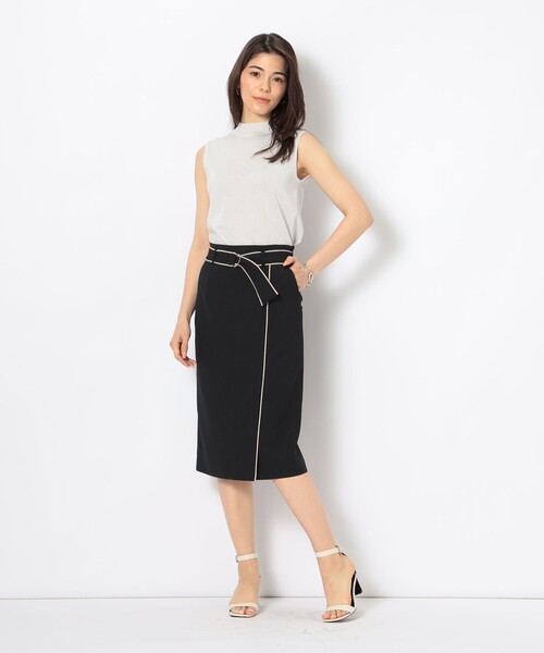 NOLLEY’S Sophi(ノーリーズソフィ)の「バイカラーラップタイトスカート(スカート・レディース・ブラック/ベージュ/グレイッシュブルー/サーモンピンク・38/36/34/40)」の15枚目の写真