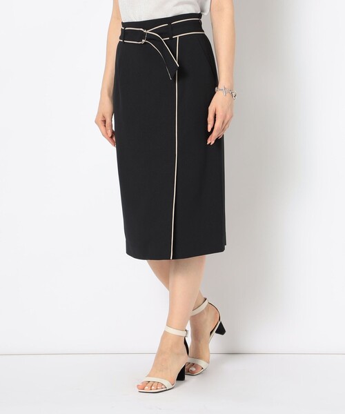 NOLLEY’S Sophi(ノーリーズソフィ)の「バイカラーラップタイトスカート(スカート・レディース・ブラック/ベージュ/グレイッシュブルー/サーモンピンク・38/36/34/40)」の18枚目の写真