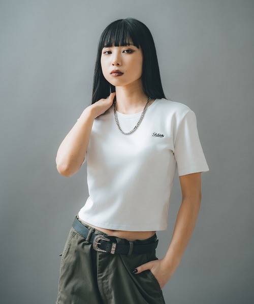 Subciety（サブサエティ）の「CROPPED TINY TEE（Tシャツ/カットソー・レディース・ホワイト/ブラック/グリーン/グレー・LARGE/SMALL/MEDIUM）」の14枚目の写真