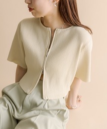 [mline]半袖Wジップニット