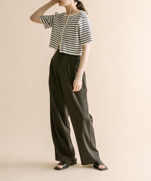 mline（エムライン）の「[mline]半袖Wジップニット（ニット/セーター・レディース・イエロー/ブルー/ブラック系その他/アイボリー/ブラック・FREE）」の13枚目の写真