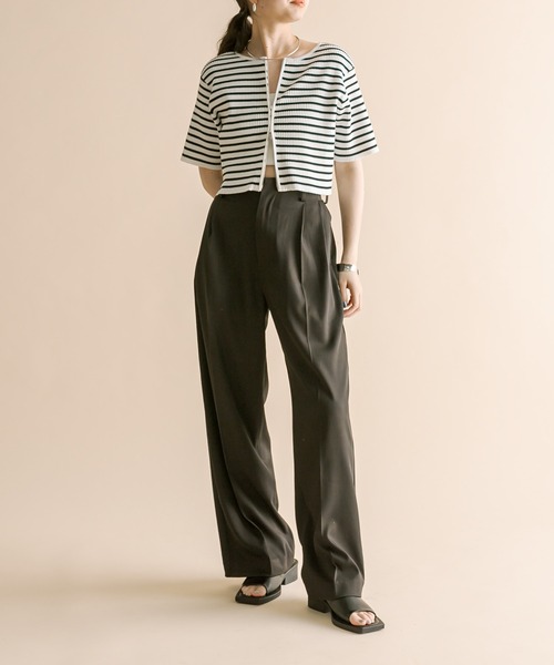 mline（エムライン）の「[mline]半袖Wジップニット（ニット/セーター・レディース・イエロー/ブルー/ブラック系その他/アイボリー/ブラック・FREE）」の14枚目の写真