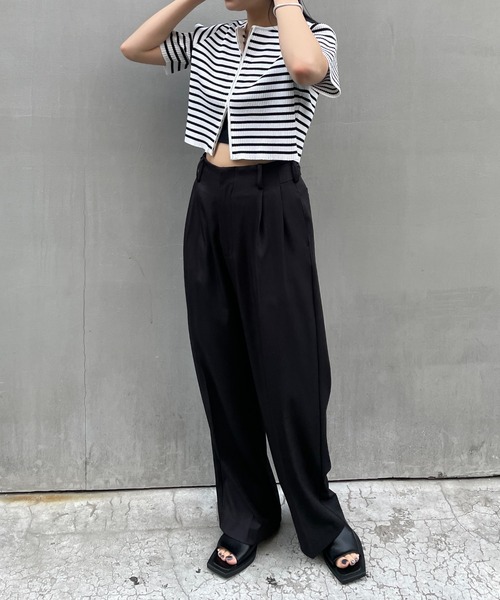 mline（エムライン）の「[mline]半袖Wジップニット（ニット/セーター・レディース・イエロー/ブルー/ブラック系その他/アイボリー/ブラック・FREE）」の19枚目の写真