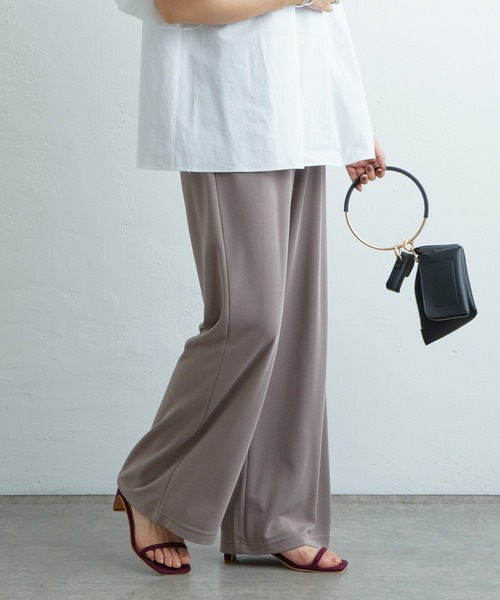 SHENERY(シーナリー)の「カノコワイドパンツ(その他パンツ・レディース・グレイッシュベージュ/ブラック・36/38)」の1枚目の写真