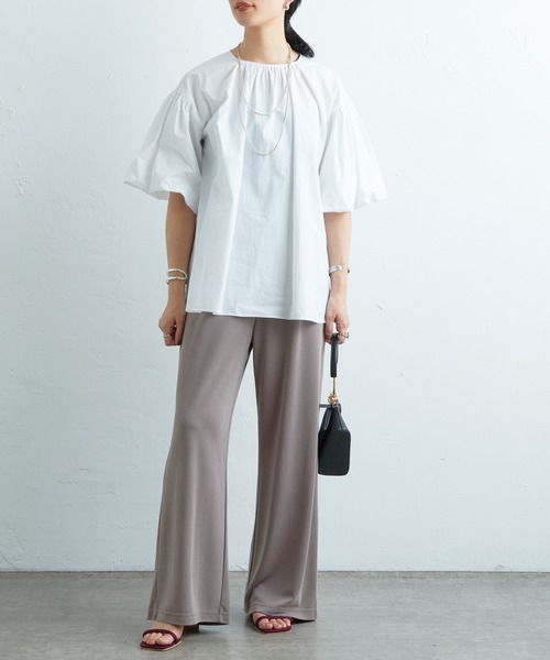 SHENERY(シーナリー)の「カノコワイドパンツ(その他パンツ・レディース・グレイッシュベージュ/ブラック・36/38)」の9枚目の写真