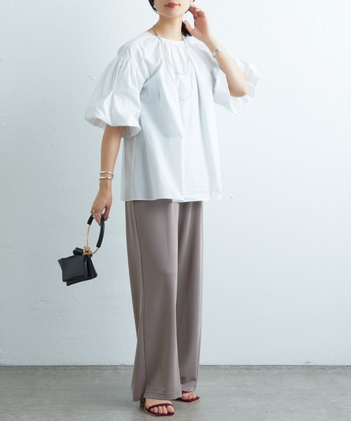 SHENERY(シーナリー)の「カノコワイドパンツ(その他パンツ・レディース・グレイッシュベージュ/ブラック・36/38)」の11枚目の写真