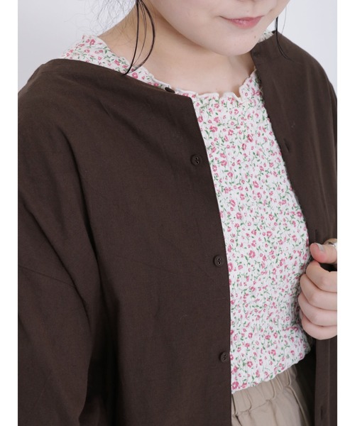 Samansa Mos2（サマンサ モスモス）の「花柄シャーリング半袖カットソー（Tシャツ/カットソー・レディース・レッド/パープル/ミント/チャコール・ﾌﾘ-）」の4枚目の写真