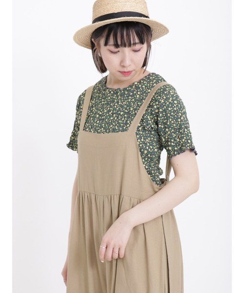 Samansa Mos2（サマンサ モスモス）の「花柄シャーリング半袖カットソー（Tシャツ/カットソー・レディース・レッド/パープル/ミント/チャコール・ﾌﾘ-）」の14枚目の写真