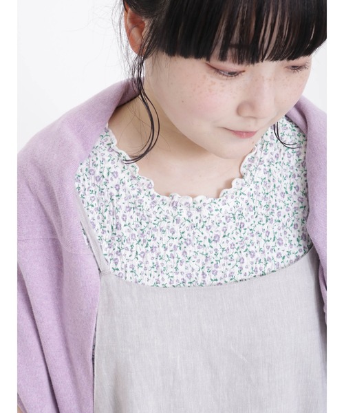 Samansa Mos2（サマンサ モスモス）の「花柄シャーリング半袖カットソー（Tシャツ/カットソー・レディース・レッド/パープル/ミント/チャコール・ﾌﾘ-）」の5枚目の写真