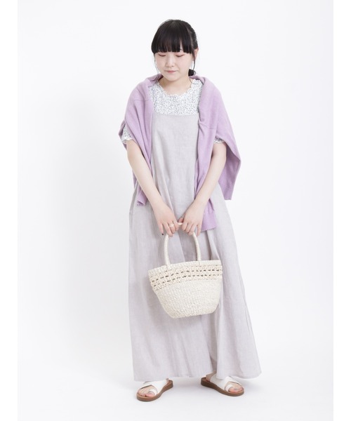 Samansa Mos2（サマンサ モスモス）の「花柄シャーリング半袖カットソー（Tシャツ/カットソー・レディース・レッド/パープル/ミント/チャコール・ﾌﾘ-）」の7枚目の写真