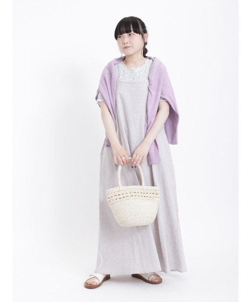 Samansa Mos2（サマンサ モスモス）の「花柄シャーリング半袖カットソー（Tシャツ/カットソー・レディース・レッド/パープル/ミント/チャコール・ﾌﾘ-）」の8枚目の写真