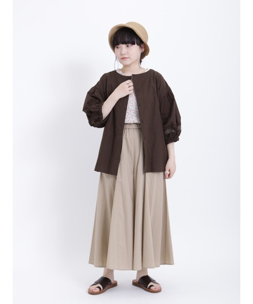 Samansa Mos2（サマンサ モスモス）の「花柄シャーリング半袖カットソー（Tシャツ/カットソー・レディース・レッド/パープル/ミント/チャコール・ﾌﾘ-）」の10枚目の写真