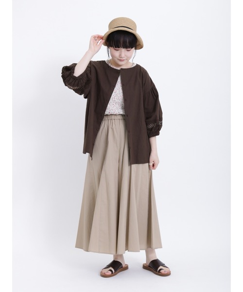 Samansa Mos2（サマンサ モスモス）の「花柄シャーリング半袖カットソー（Tシャツ/カットソー・レディース・レッド/パープル/ミント/チャコール・ﾌﾘ-）」の11枚目の写真