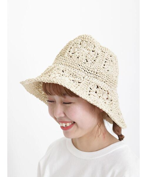 Samansa Mos2(サマンサ モスモス)の「ペーパークロシェハット(ハット・レディース・オフホワイト/ベージュ・フリ-)」の5枚目の写真