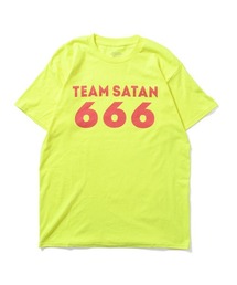 TEAM SATAN（チームサタン）の「TEAM SATAN SKATEBOARDING チームサタン スケートボーディング - TEAM SATAN 666 TEE SAFETY GREEN 半袖 Tシャツ TS001-1-SG（Tシャツ/カットソー）」