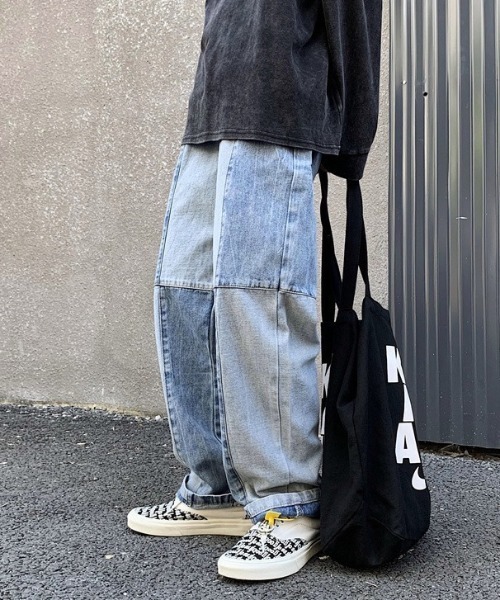 B.R.U(ブル)の「ダブルカラールーズデニムパンツ(デニムパンツ・レディース・ブルー/ブラック・M/L)」の10枚目の写真