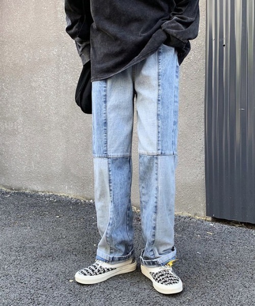 B.R.U(ブル)の「ダブルカラールーズデニムパンツ(デニムパンツ・レディース・ブルー/ブラック・M/L)」の12枚目の写真