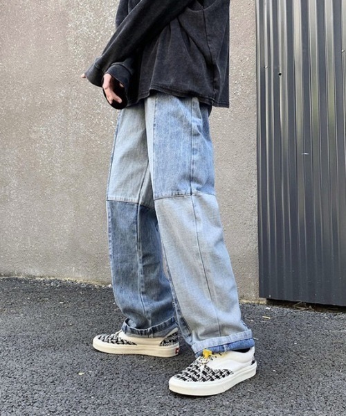 B.R.U(ブル)の「ダブルカラールーズデニムパンツ(デニムパンツ・レディース・ブルー/ブラック・M/L)」の13枚目の写真