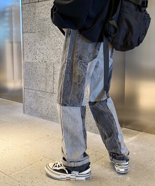 B.R.U(ブル)の「ダブルカラールーズデニムパンツ(デニムパンツ・レディース・ブルー/ブラック・M/L)」の5枚目の写真